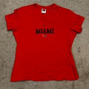 Nike Women's Red Miami V-Neck T-Shirt